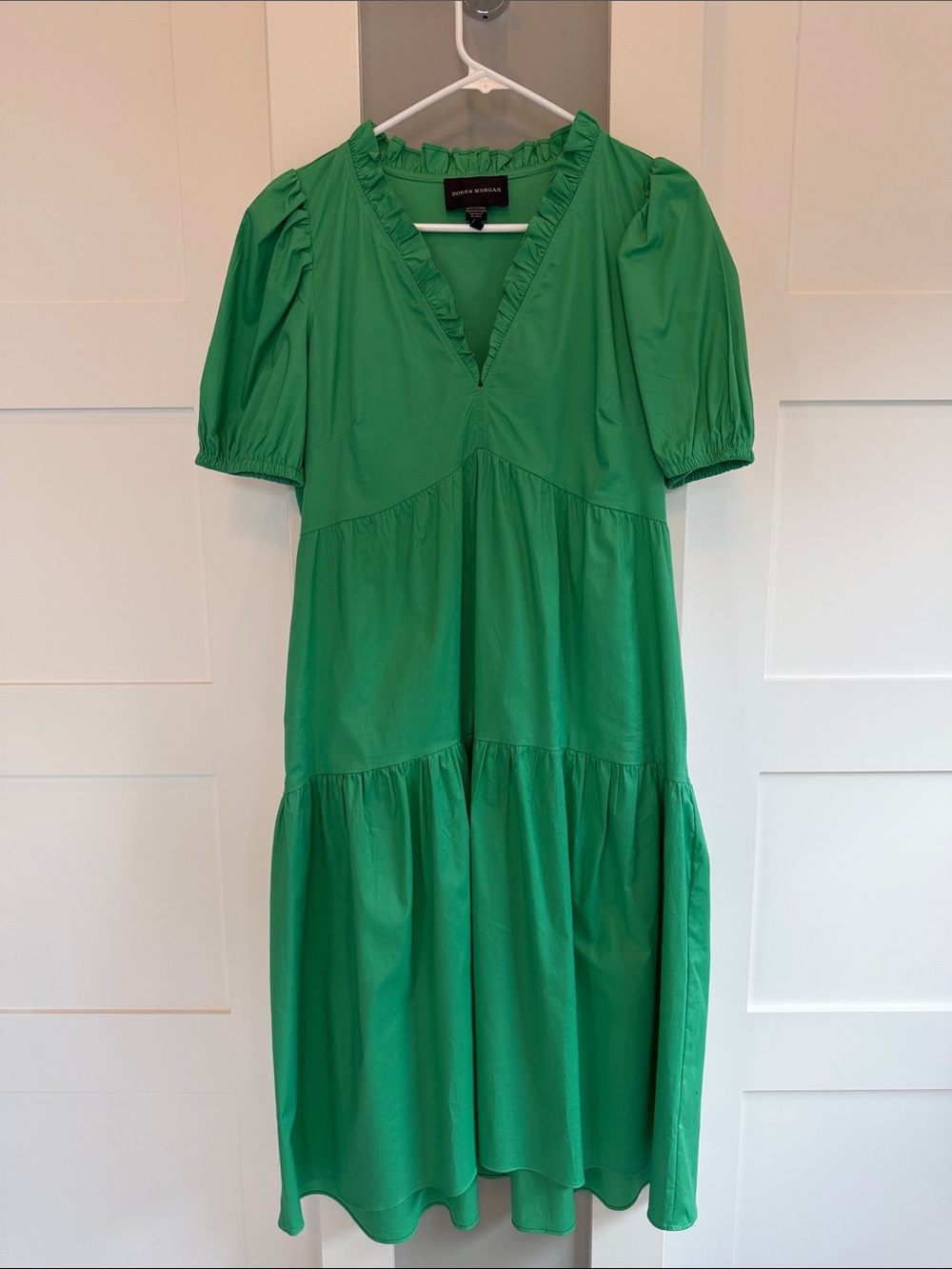 Joie Green Tiered V-Neck Midi Dress